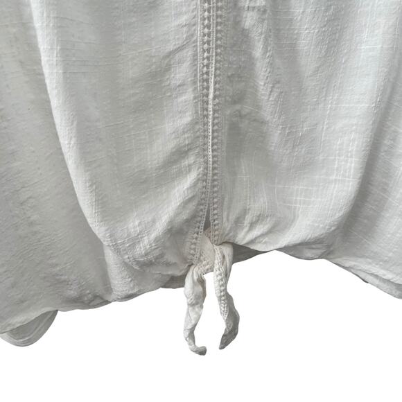 Max Studio Plus Textured Cotton-Rayon Tie-Waist Top Size 1X – Summer Boho Chic - Picture 4 of 7